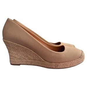 J. CREW heels Seville espadrilles size US‎ 7.5 Flax  3.5" heel